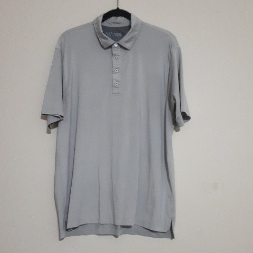 Matte Grey Men Gray Polo Shirt Performance Golf Training Hiking Xl Camp Casual